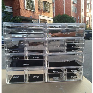 Hộp tủ đựng mĩ phẩm Mica chia ngăn trong suốt xếp tầng Để bàn đựng đồ đa năng decor bàn học