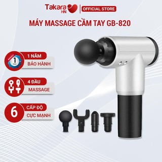 Máy massage cầm tay, mát xa toàn thân Takara GB-820 có 4 đầu thay thế và 6 cấp độ bảo hành 12 tháng