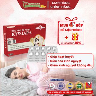 Viên uống Điều Kinh Bổ Huyết Kyojapa giúp hoạt huyết, điều hòa kinh nguyệt, giảm kinh nguyệt không đều - Hộp 30v