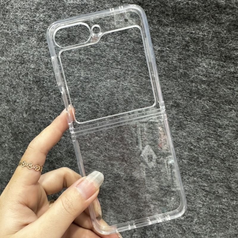 Case ốp lưng Samsung Z flip 6 / Zflip 6 viền dẻo lưng cứng siêu trong suốt