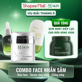 Combo Kem Face Nhân Sâm, Serum căng bóng và kem chống nắng MQ Skin
