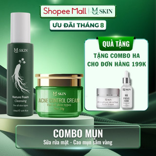 Combo dưỡng da cao m.ụn sâm vàng - sữa rửa mặt nhân sâm mq skin