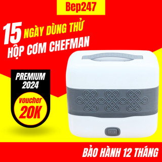 Hộp cơm văn phòng CHEFMAN CM - 121i cao cấp, hộp cơm 2 tầng 4 ngăn inox giữ nhiệt, bảo hành 12T