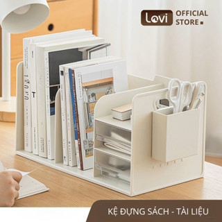 Kệ sách đa năng để bàn LoviOffice 2633, Giá sách nhiều ngăn kèm hộp đựng bút tiện lợi tinh tế