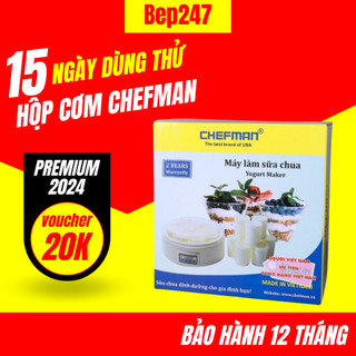 Máy làm sữa chua tự động CHEFMAN công Suất 25W, thân máy bằng nhựa ABS, bảo hành chính hãng 12 tháng