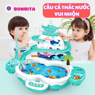 Bộ Đồ Chơi Câu Cá Cầu Trượt Vui Nhộn, Mô Hình Thác Nước Có Đèn Có Nhạc Cho Bé