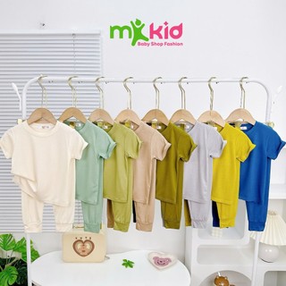 Bộ Áo Ngắn Quần Dài Cho Bé 9-30kg , Bộ Thun Lạnh Cộc Tay trơn mềm mát cho bé mặc ngủ mặc nhà