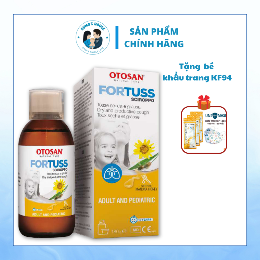 Siro Otosan Fortuss Cough Syrup làm dịu cơn ho, bảo vệ niêm mạc - nhập khẩu Ý