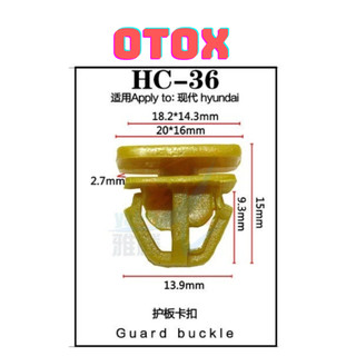 Bộ 20 đinh tán, chốt vít nở vit Nhựa Loại 1 cho xe hơi ô tô hyundai Nhựa Nylon Polyme AHC36
