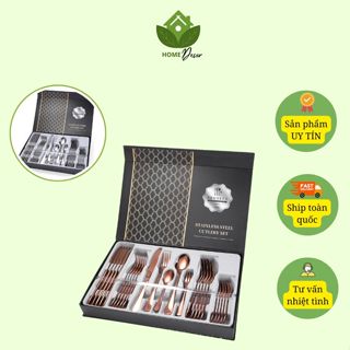 Bộ dao thìa dĩa dành cho gia đình, bộ dao dĩa 30 món, dao dĩa ăn beef steak chất liệu inox cao cấp
