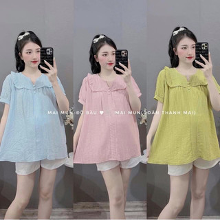 Áo bầu cực xinh trẻ trung, chất liệu đũi Hàn mềm mát nhẹ nhàng - AH62