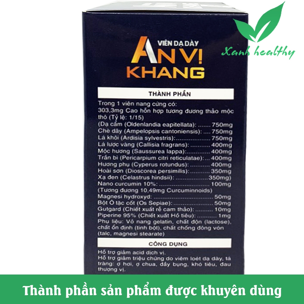 AN VỊ Khang viên giảm đau dạ dày thành phần thảo dược - hộp 30 viên