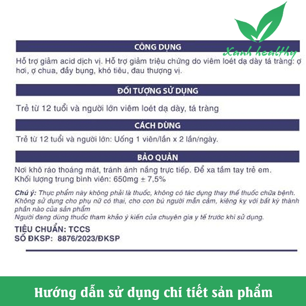 AN VỊ Khang viên giảm đau dạ dày thành phần thảo dược - hộp 30 viên