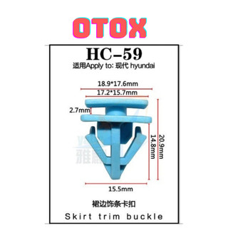 Bộ 20 đinh tán, chốt vít nở vit Nhựa Loại 1 cho xe hơi ô tô hyundai Nhựa Nylon Polyme AHC59
