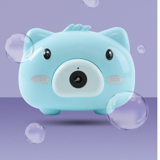 Đồ chơi máy ảnh mini thổi bong bóng hot trend hình heo đáng yêu cho bé