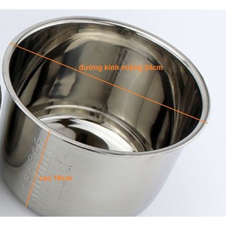Lòng nồi áp suất Inox 6lit - Ruột nồi áp suất Inox 6L cho nồi áp suất điện 6lít - 1000w lắp lẫn