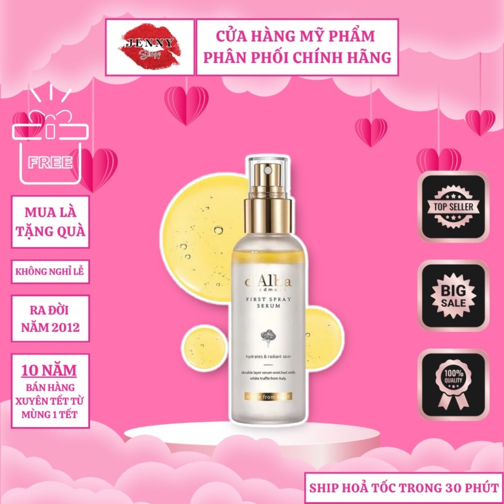 Tinh Chất D'Alba Serum dạng xịt căng bóng da White Truffle Serum/First Spray Serum