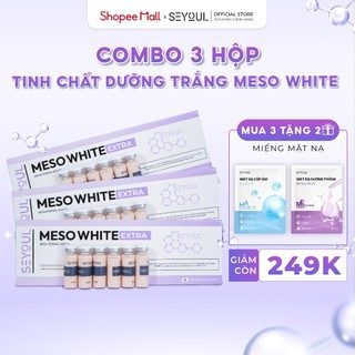 Combo 3 hộp tinh chất dưỡng trắng da meso white seyoul dưỡng ẩm tại nhà hỗ trợ mịn da, trắng da - tặng 2 miếng mặt nạ