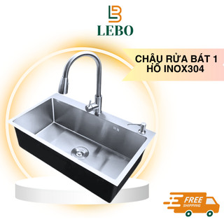 Chậu rửa bát 1 hố đúc dày 3.5mm 100% inox304 chậu rửa chén 1 hộc cao cấp lebo