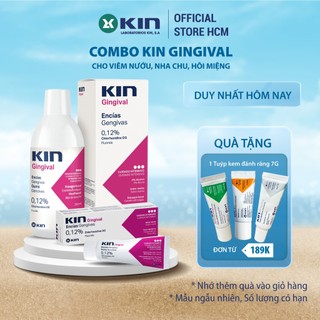 Combo nước súc miệng và kem đánh răng kin gingival giảm viêm nướu, nha chu, hôi miệng, sâu răng 250ml/75ml