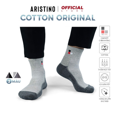Tất, Vớ nam ARISTINO Bizmen thể thao cotton xù, siêu dày, kháng khuẩn khử mùi, chống hôi - CST01