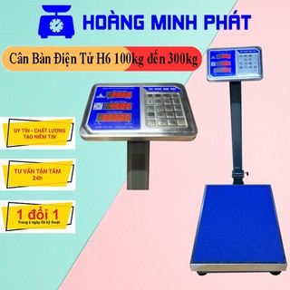 Cân điện tử - Cân bàn đồng hồ 100kg 150kg 300kg 60kg H6. Mâm cân INOX. Phím Tiếng Việt