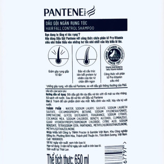 Dầu gội Pantene Ngăn rụng tóc 650ml