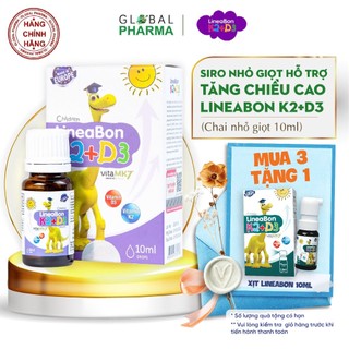 Siro nhỏ giọt LineaBon D3 K2 - tăng chiều cao, chống còi xương cho bé (Chai 10ml)