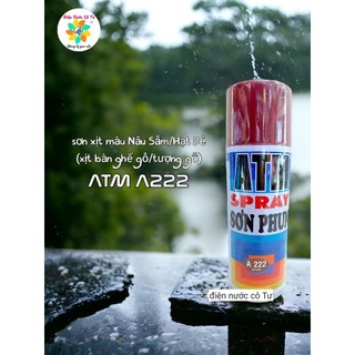 Sơn xịt màu nâu sẫm, atm spray a222 maroon - sơn xịt màu gỗ cho bàn ghế , tủ