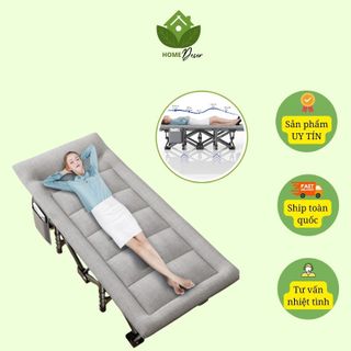 Giường gấp ngủ trưa văn phòng, giường xếp văn phòng đệm êm tựa đầu mềm mại, giường văn phòng gấp gọn
