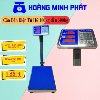 Cân bàn điện tử 150kg 100kg 300kg 60kg H6 - Cân tính tiền. Mâm cân INOX. Phím Tiếng Việt