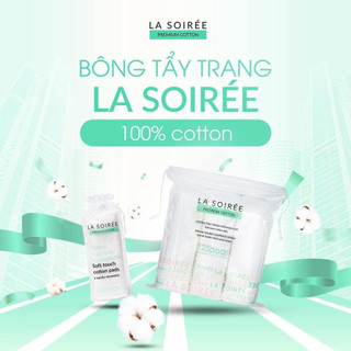  Bông tẩy trang La Soirée 100% cotton tự nhiên vuông tròn 85 miếng 120 miếng và 225 miếng 