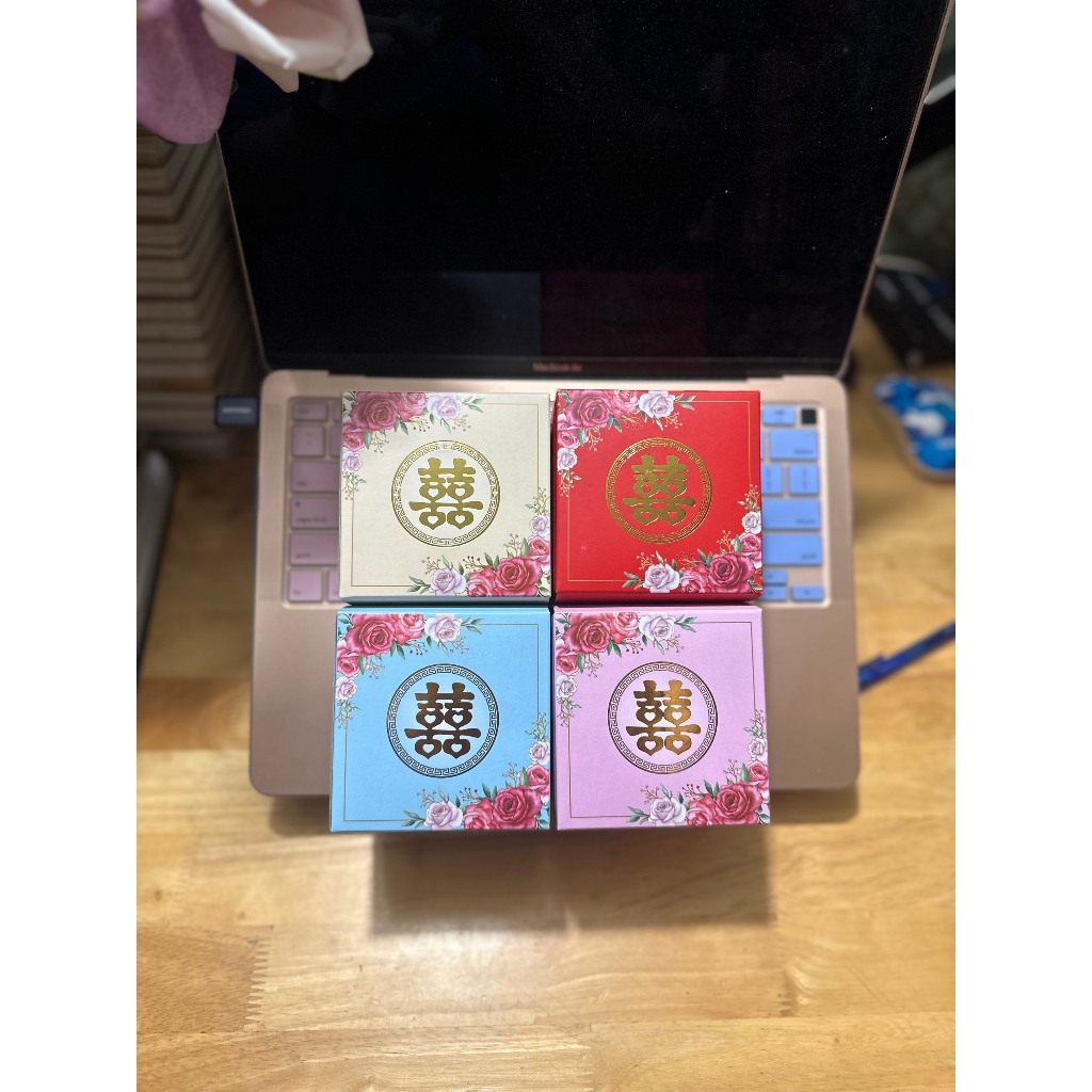 combo 10 vỏ hộp đựng bánh cốm, hộp bánh phu thê