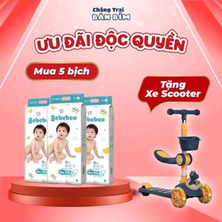  Combo 5 Bịch Tã Bỉm Bebeboo Nhật Bản size NB80/S70/M60/L50/XL46 thấm hút 1200ml, mỏng