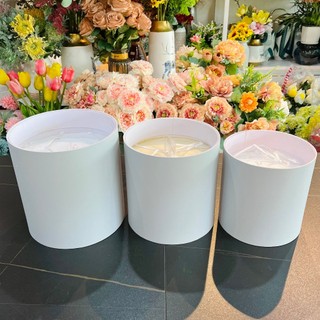 Hộp trụ tròn Fomex không quai cắm hoa tươi, hoa sáp, giỏ cắm hoa - GIO0003