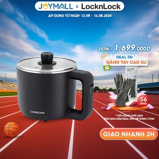 Nồi điện đa năng LocknLock EJP116BLK 0.8L - Hàng chính hãng, nấu mì, lẩu, kèm khay hấp - JoyMall