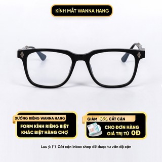 Gọng kính cận Chrome Hearts CALL MELICE nam nữ nhựa đẹp chống tia UV cao cấp Wanna Hang  WHCH08