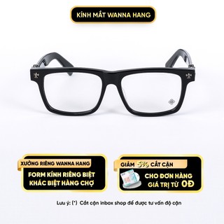 Gọng kính BOX LUNCH A cận nam vuông đẹp thời trang Hearts chống tia UV cao cấp Wanna Hang WHCH29