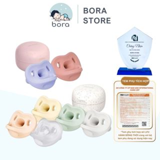 Ti giả Moyuum silicon Hàn Quốc cao cấp nguyên khối siêu mềm cho bé [Tặng kèm hộp đựng]