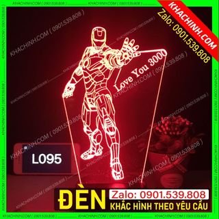 ĐÈN LED HÌNH IRON MAN, Đèn ngủ Iron Man love you 3000, Đèn led đổi màu quà tặng độc đáo, decor phòng