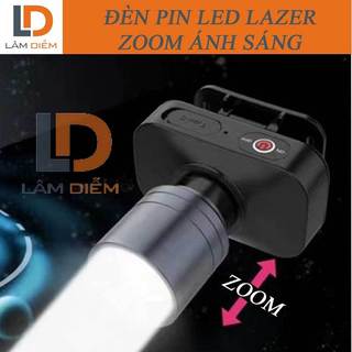 Đèn pin đội đầu tích điện sạc tích hợp usb - type C zoom ánh sáng led lazer siêu sáng 666