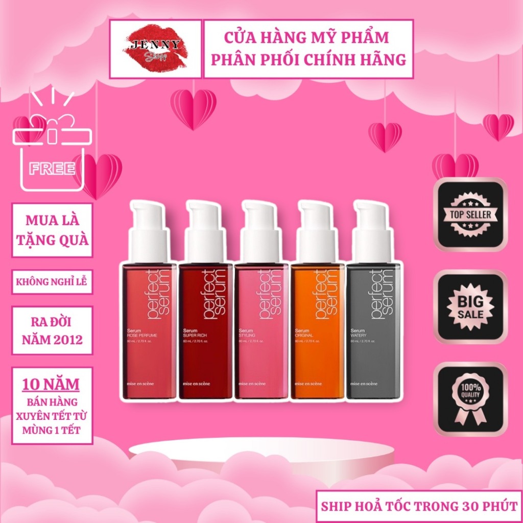Dòng Tinh Chất Dưỡng Tóc Mise En Perfect Serum Upsize 80ml phục hồi tóc hư tổn, tinh dầu dưỡng tóc m