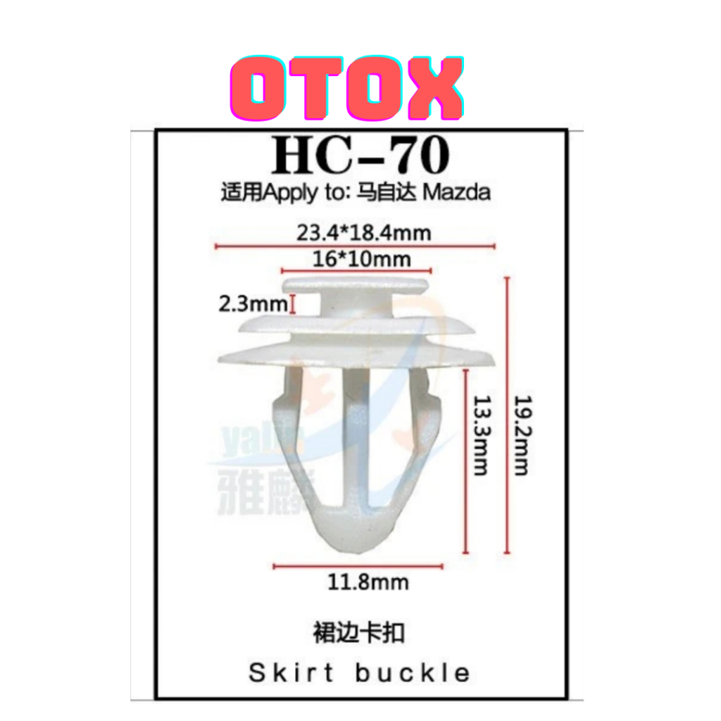 Bộ 20 đinh tán, chốt vít nở vit Nhựa Loại 1 cho xe hơi ô tô mazda Nhựa Nylon Polyme AHC70