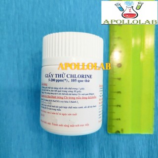 Giấy test chlorine (Clo) 5-200ppm Hộp 105 que thử