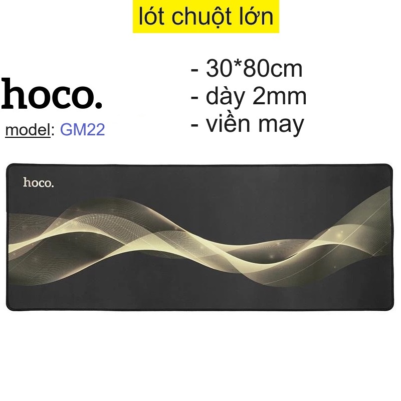 Tấm lót chuột Hoco GM22 kích thước nhỏ gọn 80x30 cm viền may chắc chắn