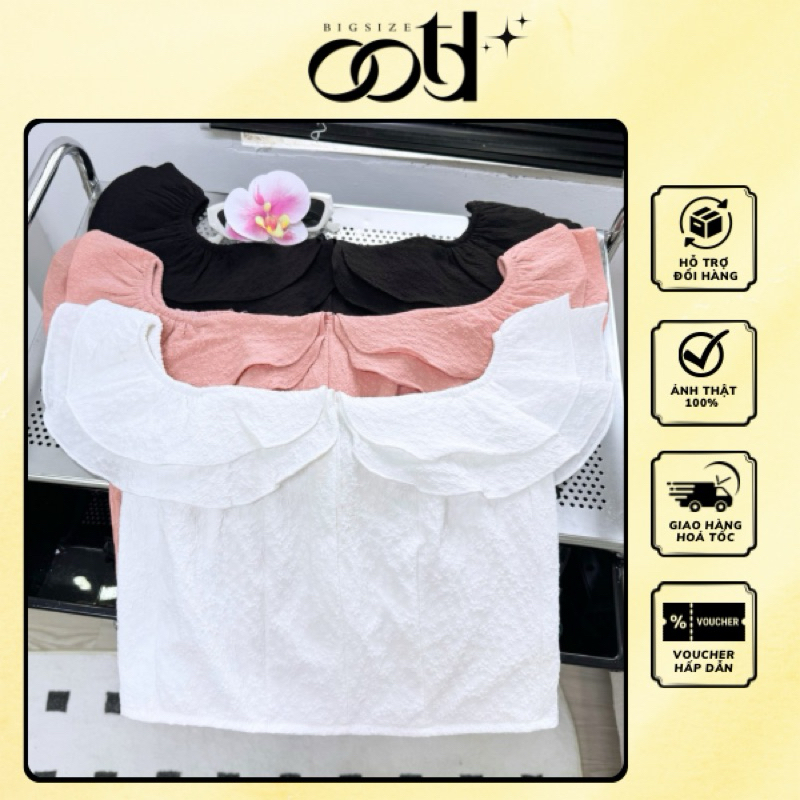 OOTD BIGSIZE | Áo kiểu bigsize trễ vai bèo 2 tầng