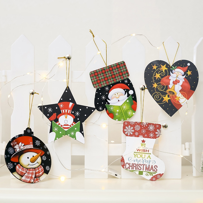 Phụ Kiện Gỗ Treo Họa Tiết GT43 Trang Trí Cây Thông Noel Phụ Kiện Giáng Sinh (Ngẫu Nhiên Mẫu)