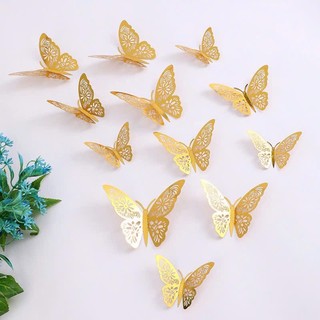 set 12 bướm meca trang trí bánh