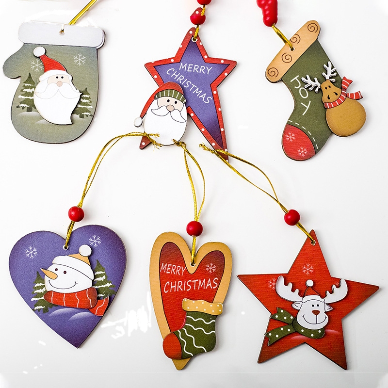 Hình Gỗ Treo Vintage GT32 Trang Trí Cây Thông Noel Phụ Kiện Giáng Sinh (Ngẫu Nhiên Mẫu)