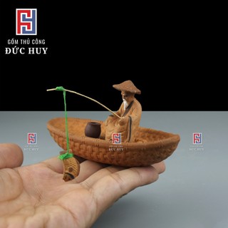 Tiểu cảnh hồ cá, trang trí bể cá cảnh, Lão ông câu cá mini mini trang trí chậu cây bonsai